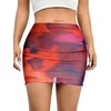 image:imageAvanova Women Mini Skirt High Waisted Ruched Mesh Bodycon Skorts for Going Out Club Summer SkirtMulticolor
