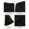 image:imageAvanova Women Ruched Mock Neck Tops Bell Long Sleeve Shirt for Business Casual WorkBlack