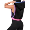 image:imageAvanova Womens Workout Shirts Sleeveless Hoodies Drawstring Open Side Gym Cropped Tank TopBlack Pink Blue