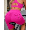 image:imageAvanova Women Booty Biker Shorts with Pockets Scrunch Butt Lifting Shorts Knee Length for Gym Workout AthleticPink
