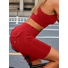 image:imageAvanova Women Booty Biker Shorts with Pockets Scrunch Butt Lifting Shorts Knee Length for Gym Workout AthleticRed