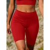 image:imageAvanova Women Booty Biker Shorts with Pockets Scrunch Butt Lifting Shorts Knee Length for Gym Workout AthleticRed