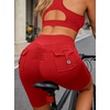 image:imageAvanova Women Booty Biker Shorts with Pockets Scrunch Butt Lifting Shorts Knee Length for Gym Workout AthleticRed