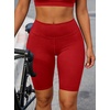 image:imageAvanova Women Booty Biker Shorts with Pockets Scrunch Butt Lifting Shorts Knee Length for Gym Workout AthleticRed