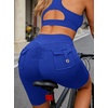 image:imageAvanova Women Booty Biker Shorts with Pockets Scrunch Butt Lifting Shorts Knee Length for Gym Workout AthleticRoyal Blue