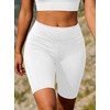 image:imageAvanova Women Booty Biker Shorts with Pockets Scrunch Butt Lifting Shorts Knee Length for Gym Workout AthleticWhite