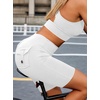 image:imageAvanova Women Booty Biker Shorts with Pockets Scrunch Butt Lifting Shorts Knee Length for Gym Workout AthleticWhite