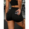 image:imageAvanova Women Scrunch Butt Lifting Shorts Booty Gym Workout Shorts with Cargo Pockets Ruched Side DrawstringBlack