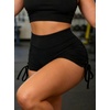 image:imageAvanova Women Scrunch Butt Lifting Shorts Booty Gym Workout Shorts with Cargo Pockets Ruched Side DrawstringBlack