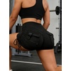 image:imageAvanova Women Scrunch Butt Lifting Shorts Booty Gym Workout Shorts with Cargo Pockets Ruched Side DrawstringBlack