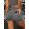image:imageAvanova Women Scrunch Butt Lifting Shorts Booty Gym Workout Shorts with Cargo Pockets Ruched Side DrawstringGrey