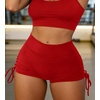 image:imageAvanova Women Scrunch Butt Lifting Shorts Booty Gym Workout Shorts with Cargo Pockets Ruched Side DrawstringRed