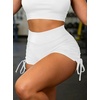 image:imageAvanova Women Scrunch Butt Lifting Shorts Booty Gym Workout Shorts with Cargo Pockets Ruched Side DrawstringWhite