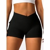 image:imageAvanova Women Scrunch Butt Lifting Shorts V Crossed High Waisted Cargo Booty Shorts with Pockets for Gym WorkoutBlack