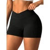 image:imageAvanova Women Scrunch Butt Lifting Shorts V Crossed High Waisted Cargo Booty Shorts with Pockets for Gym WorkoutBlack