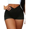 image:imageAvanova Women Scrunch Butt Lifting Shorts V Crossed High Waisted Cargo Booty Shorts with Pockets for Gym WorkoutBlack