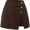 image:imageAvanova Women Slit Mini Skorts Skirt High Waisted Short Skirts Business Work OfficeBrown