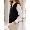 image:imageAvanova Women V Neck Sweater Vest Sleeveless Sweater Ribbed Knit Tank Top for Business Casual WorkBlack