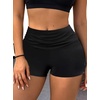 image:imageAvanova Womens Ruched High Waisted Shorts Tummy Control Booty Shorts for Gym Workout YogaBlack