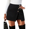 image:imageAvanova Women Slit Mini Skorts Skirt High Waisted Short Skirts Business Work OfficeBlack