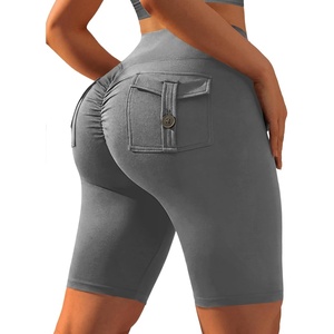 image:imageAvanova Women Booty Biker Shorts with Pockets Scrunch Butt Lifting Shorts Knee Length for Gym Workout AthleticGrey
