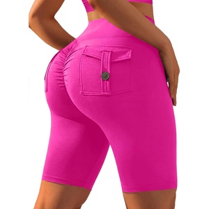 image:imageAvanova Women Booty Biker Shorts with Pockets Scrunch Butt Lifting Shorts Knee Length for Gym Workout AthleticPink