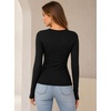 image:imageAvanova Women Long Sleeve Layering Top Slim Fitted Casual Basic Crew Neck UndershirtBlack
