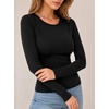 image:imageAvanova Women Long Sleeve Layering Top Slim Fitted Casual Basic Crew Neck UndershirtBlack