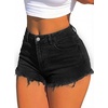 image:imageAvanova Women Jean Shorts Stretchy Denim Micro Booty Shorts Distressed Cut Off Hot Pants with Frayed HemBlack