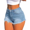 image:imageAvanova Women Jean Shorts Stretchy Denim Micro Booty Shorts Distressed Cut Off Hot Pants with Frayed HemLight Blue