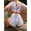 image:imageAvanova Women Jean Shorts Stretchy Denim Micro Booty Shorts Distressed Cut Off Hot Pants with Frayed HemWhite