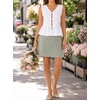 image:imageAvanova Women Striped Tie Front Peplum Tank Tops V Neck Sleeveless Ruffled Hem BlousesSolid White