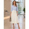 image:imageAvanova Women Ruched High Waist Midi Skirt Flowy A Line Below Knee Dressy Casual SkirtsBeige