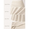 image:imageAvanova Women Ruched High Waist Midi Skirt Flowy A Line Below Knee Dressy Casual SkirtsBeige