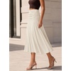image:imageAvanova Women Ruched High Waist Midi Skirt Flowy A Line Below Knee Dressy Casual SkirtsBeige