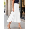 image:imageAvanova Women Ruched High Waist Midi Skirt Flowy A Line Below Knee Dressy Casual SkirtsWhite