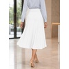 image:imageAvanova Women Ruched High Waist Midi Skirt Flowy A Line Below Knee Dressy Casual SkirtsWhite