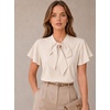 image:imageAvanova Women Color Block V Neck Short Sleeve Blouses Shirts Work Elegant Dressy TopsBeige