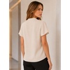 image:imageAvanova Women Color Block V Neck Short Sleeve Blouses Shirts Work Elegant Dressy TopsBeige