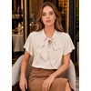 image:imageAvanova Women Color Block V Neck Short Sleeve Blouses Shirts Work Elegant Dressy TopsBeige