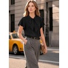 image:imageAvanova Women Color Block V Neck Short Sleeve Blouses Shirts Work Elegant Dressy TopsBlack