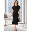 image:imageAvanova Women Color Block V Neck Short Sleeve Blouses Shirts Work Elegant Dressy TopsBlack