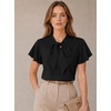 image:imageAvanova Women Color Block V Neck Short Sleeve Blouses Shirts Work Elegant Dressy TopsBlack