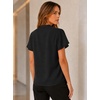 image:imageAvanova Women Color Block V Neck Short Sleeve Blouses Shirts Work Elegant Dressy TopsBlack