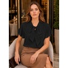 image:imageAvanova Women Color Block V Neck Short Sleeve Blouses Shirts Work Elegant Dressy TopsBlack