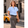 image:imageAvanova Women Color Block V Neck Short Sleeve Blouses Shirts Work Elegant Dressy TopsBlue