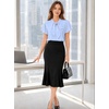 image:imageAvanova Women Color Block V Neck Short Sleeve Blouses Shirts Work Elegant Dressy TopsBlue