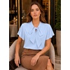 image:imageAvanova Women Color Block V Neck Short Sleeve Blouses Shirts Work Elegant Dressy TopsBlue