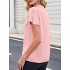 image:imageAvanova Women Color Block V Neck Short Sleeve Blouses Shirts Work Elegant Dressy TopsPink