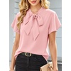 image:imageAvanova Women Color Block V Neck Short Sleeve Blouses Shirts Work Elegant Dressy TopsPink